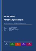 Uitgebreide samenvatting Verbintenissen uit de wet en schadevergoeding -  Aansprakelijkheidsrecht