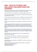 WGU - HEALTH&comma; FITNESS&comma; AND WELLNESS C458 QUESTIONS AND ANSWERS