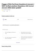 Flagger ATSSA Test Exam Questions & Answers &vert; 100&percnt; Verified solutions &vert;Questions with Correct Answers 2026 latest update&excl;&excl;