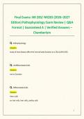 Final Exams&colon; NR 283&sol; NR283 &lpar;2026&ndash;2027 Edition&rpar; Pathophysiology Exam Review &vert; Q&A Format &vert; Guaranteed A &vert; Verified Answers &ndash; Chamberlain