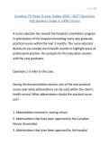 Canadian PN Exam &lpar;Latest Update 2026 &sol; 2027&rpar; Questions with Answers Grade A 100&percnt; Correct
