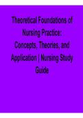 Theoretical Foundations of Nursing Practice Concepts Theories Application Nursing Study 2025&sol; 2026 with Solution