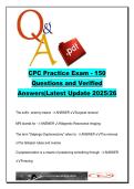CPC Practice Exam 150 Questions & Verified Answers &lpar;CPC301&rpar; 2025&sol;2026 &ndash; ICD-10&comma; CPT Coding&comma; Medical Terminology