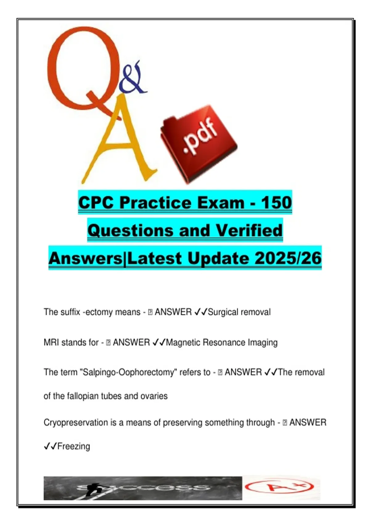 CPC Practice Exam 150 Questions & Verified Answers (CPC301) 2025/2026 ...