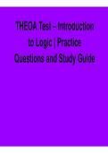 THEOA Test Introduction to Logic Practice Questions Study Guide 2025&sol; 2026 with Solution