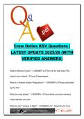 Crew Duties KSV 80&plus; Questions & Answers &lpar;AVIA101&rpar; 2025&sol;2026 &ndash; Flight Phases&comma; Safety Procedures&comma; FAA Regulations