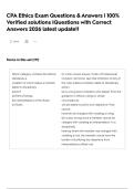 CPA Ethics Exam Questions & Answers &vert; 100&percnt; Verified solutions &vert;Questions with Correct Answers 2026 latest update&excl;&excl;