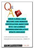 CWCM Florida Child Welfare Certification 700&plus; Questions & Answers &lpar;CWCM401&rpar; 2025&sol;2026 &ndash; Case Planning&comma; Dependency Court&comma; Child Safety