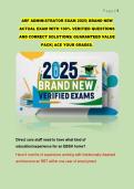 ARF ADMINISTRATOR EXAM 2025&vert; BRAND NEW  ACTUAL EXAM WITH 100&percnt; VERIFIED QUESTIONS  AND CORRECT SOLUTIONS&vert; GUARANTEED VALUE  PACK&vert; ACE YOUR GRADES