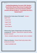 Certified Breastfeeding Counselor CBC &vert;&vert;Verified  Exam&excl;&excl;&vert;&vert; Most Recent Exam Actual Complete Real  Exam Questions and Correct Answers &lpar;Verified  Answers&rpar; Already Graded A&plus; &vert; Guaranteed Success&excl;&excl; &vert;  Newest Exam&excl;&excl;&excl;