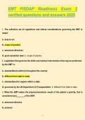 EMT FISDAP Readiness Exam 2     verified questions and answers 2025 
