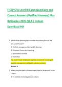 FICEP CFA Level III Exam Questions and  Correct Answers &lpar;Verified Answers&rpar; Plus  Rationales 2026 Q&A &vert; Instant  Download Pdf 