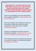 CRRN&sol;CRRN TEST 1 &lpar;CERTIFICATION TEST&rpar; 2026  MOST RECENT EXAM ACTUAL COMPLETE REAL  VERIFIED EXAM QUESTIONS AND CORRECT  ANSWERS &lpar;VERIFIED ANSWERS&rpar; ALREADY GRADED  A&plus; &vert; GUARANTEED SUCCESS&excl;&excl; NEWEST EXAM&excl;&excl;&excl; 