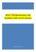 WGU C785 Biochemistry Unit Questions with correct answers