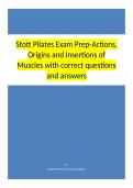 Stott Pilates Exam Prep-Actions&comma; Origins and Insertions of Muscles with questions and correct  answers