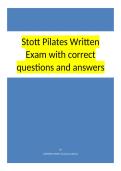 Stott Pilates Written Exam with correct questions and answers&period;