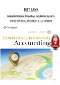 Test Bank for Corporate Financial Accounting&comma; 16th Edition by Carl S&period; Warren & Jeff Jones