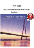 Test Bank for College Accounting&comma; 16th Edition by David Haddock&comma; John Price & Michael Farina