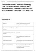 APHON Principles of Chemo and Biotherapy Exam &vert;&vert; 2026 &lpar;Actual Exam&rpar; Questions with verified Answers &vert; FREQUENTLY MOST TESTED QUESTIONS AND VERIFIED SOLUTIONS &commat; 2026