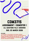 COM3715 Assignment 1 Semester 1 Memo &vert; Due 23 March 2026