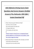 AAA Defensive Driving Course Exam  Questions And Correct Answers &lpar;Verified  Answers&rpar; Plus Rationales 2026 Q&A &vert;  Instant Download Pdf