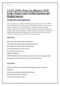 CA-NV AWWA Water Use Efficiency &lpar;WUE&rpar; Grade 1 Exam &vert; Latest Verified Questions and Detailed Answers 
