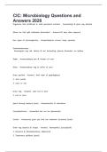 CIC&colon; Microbiology Questions and Answers 2026