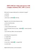 PHYS 108 Test 1 Quiz and Answers with Complete Solutions 2026 &vert; 100&percnt; Correct