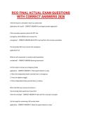RCO FINAL ACTUAL EXAM QUESTIONS WITH CORRECT ANSWERS 2026