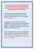 NC Life Insurance Practice Exam &vert;&vert;Verified Exam&excl;&excl;&vert;&vert;  Most Recent Exam Actual Complete Real Exam  Questions And Correct Answers &lpar;Verified Answers&rpar;  Already Graded A&plus;&excl;&excl; Newest Exam&excl;&excl;&excl; 