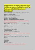 Introduction to Humanities Exam Questions  And Correct Answers &lpar;Verified Answers&rpar; Plus  Rationales 2025&sol;2026 Q&A &vert; Instant  Download Pdf 