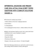 DIFFERENTIAL DIAGNOSIS AND PRIMARY CARE 2026 ACTUAL EXAM SCRIPT TESTED QUESTIONS WITH COMPLETE SOLUTIONS GRADED A&plus;
