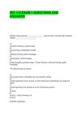 BIO 110 EXAM 1 QUESTIONS AND ANSWERS