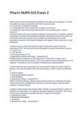 Pharm NURS 615 Exam 2&period; Questions with Solutions