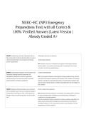 NERC~RC &lpar;NP3 Emergency Preparedness Test&rpar; with all Correct & 100&percnt; Verified Answers &vert;Latest Version &vert;Already Graded A&plus;
