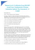 Siemens Level 1 Certification Exam 2026&sol;2027 Actual Exam &vert; Fundamentals of Siemens Automation Updated &vert; Pass Guaranteed - A&plus; Graded