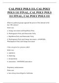 CAL POLY POLS 111&comma; CAL POLY  POLS 111 FINAL&comma; CAL POLY POLS  111 FINAL&comma; CAL POLY POLS 111  QUESTIONS AND ANSWERS 2026