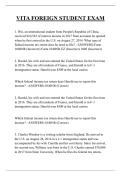 VITA FOREIGN STUDENT EXAM  QUESTIONS AND ANSWERS 2026