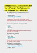 Art Appreciation Exam Questions And  Correct Answers &lpar;Verified Answers&rpar;  Plus Rationales 2025&sol;2026 Q&A