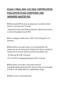 EXAM 2 FINAL NSG 432 2026 CERTIFICATION EVALUATION EXAM QUESTIONS AND ANSWERS MASTER FILE