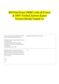 HSI Final Exam &lpar;NERC&rpar; with all Correct & 100&percnt; Verified Answers &vert;Latest Version &vert;Already Graded A&plus; 