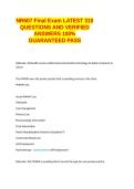 NR607 Final Exam LATEST 310 QUESTIONS AND VERIFIED ANSWERS 100- GUARANTEED PASS