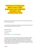 Chamberlain Prediagnostic NR607 EXAM LATEST QUESTIONS AND VERIFIEED ANSWERS 100&percnt; GUARANTEED PASS