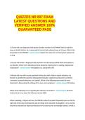  QUIZZES NR 607 EXAM LATEST QUESTIONS AND VERIFIED ANSWER 100&percnt; GUARANTEED PASS