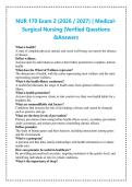 NUR 170 Exam 2 &lpar;2026&sol;2027&rpar; &ndash; Medical Surgical Nursing Verified Questions & Answers
