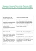 Emergency Response Test with all Correct & 100&percnt; Verified Answers &vert;Latest Version &vert;Already Graded A&plus;
