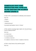 COSMETOLOGY PIVOT POINT CERTIFICATION FINAL PAPER 2026 SOLVED QUESTIONS AND ACCURATE ANSWERS GRADED A&plus;