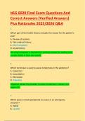 NSG 6020 Final Exam Questions And  Correct Answers &lpar;Verified Answers&rpar;  Plus Rationales 2025&sol;2026 Q&A 