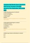 Louisiana Bail Bonds Exam Questions  And Correct Answers &lpar;Verified  Answers&rpar; Plus Rationales 2025&sol;2026  Q&A 