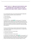 BMW ASE A5 &ndash; BRAKES QUESTIONS AND ANSWERS PLUS RATIONALE WITH COMPLETE SOLUTION &vert; 2026&sol;27 UPDATE